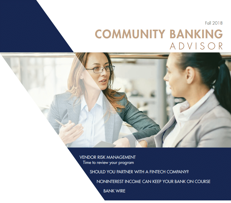 You are currently viewing M&J’s COMMUNITY BANKING ADVISOR – Fall Issue