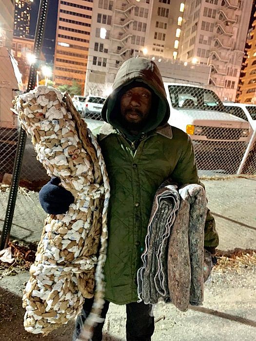 Plastic Grocery Bags Being Turned Into Mats For The Homeless