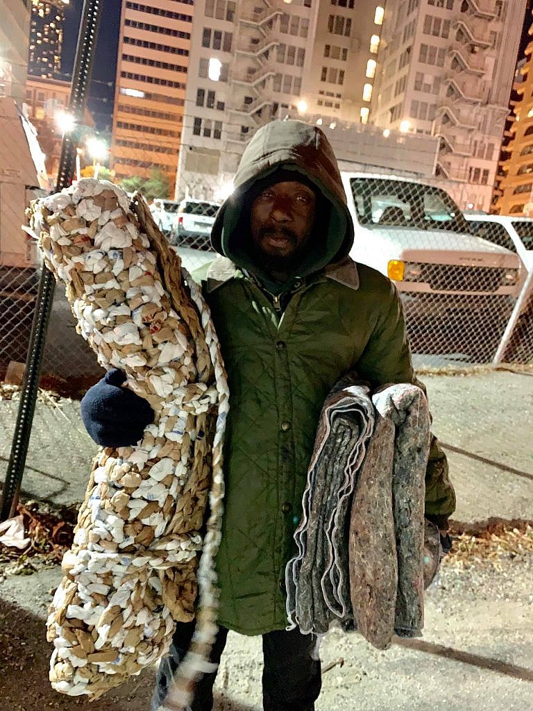 Plastic Grocery Bags Being Turned Into Mats For The Homeless
