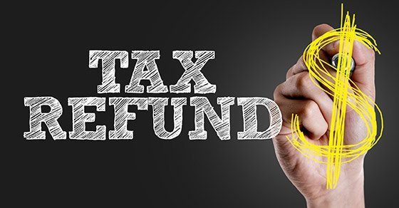 text "tax refund" with a $ sign