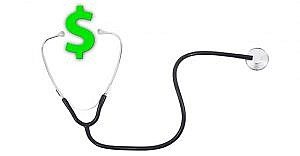 green dollar sign with stethoscope