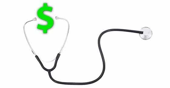 green dollar sign with stethoscope