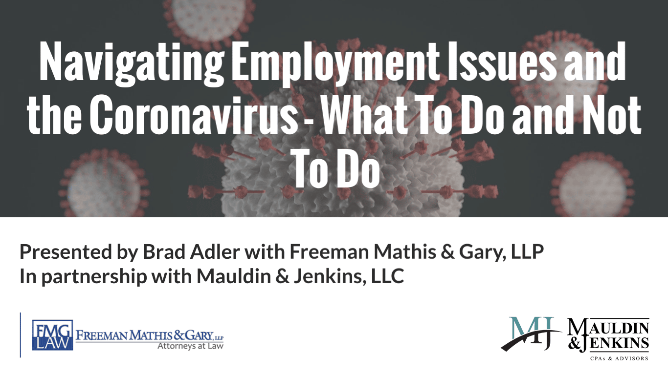 Navigating employment issues and the coronavirus - what to do and not to do