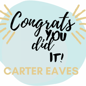 Congrats Carter! 1