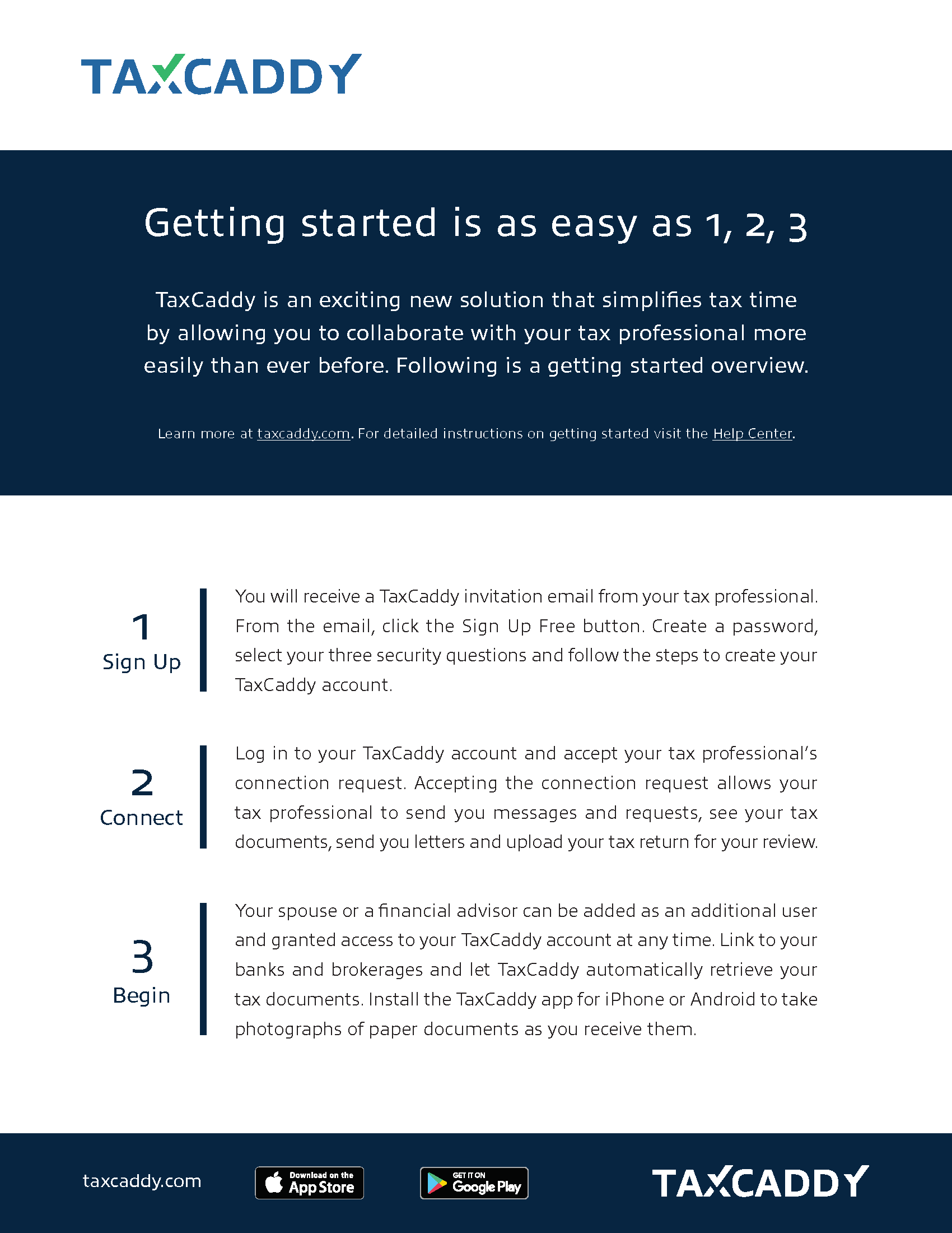 TaxCaddy Taxpayer Overview TaxCaddy Taxpayer Overview