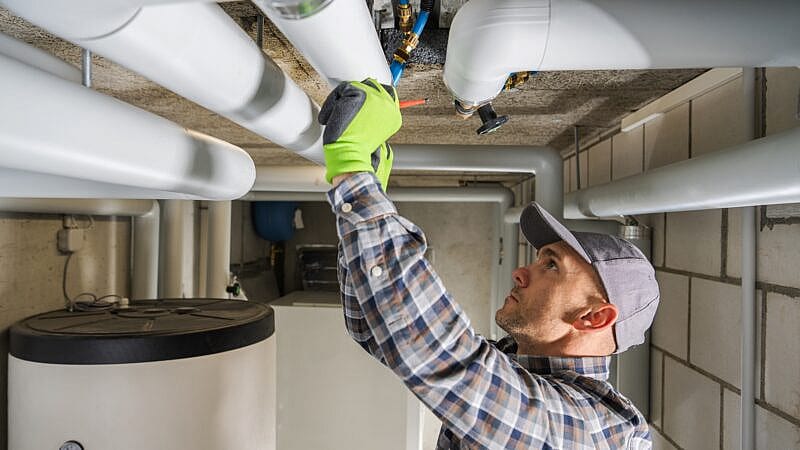 Caucasian,Professional,Plumbing,Contractor,In,His,40s,Finishing,Sanitary,Pipeline Caucasian,Professional,Plumbing,Contractor,In,His,40s,Finishing,Sanitary,Pipeline