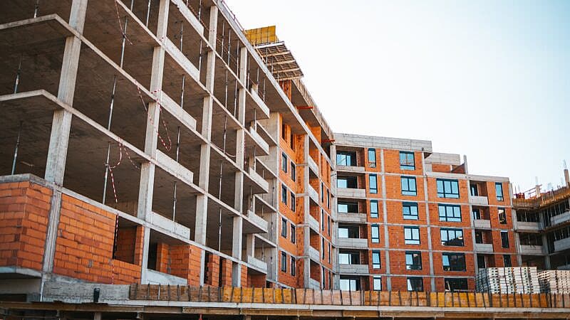 A,Large,,Newly,Constructed,Apartment,Complex,Featuring,Brick,Walls,,Open